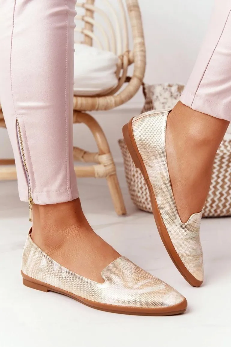 Damskie Mokasyny Sergio Leone MK700 Złote