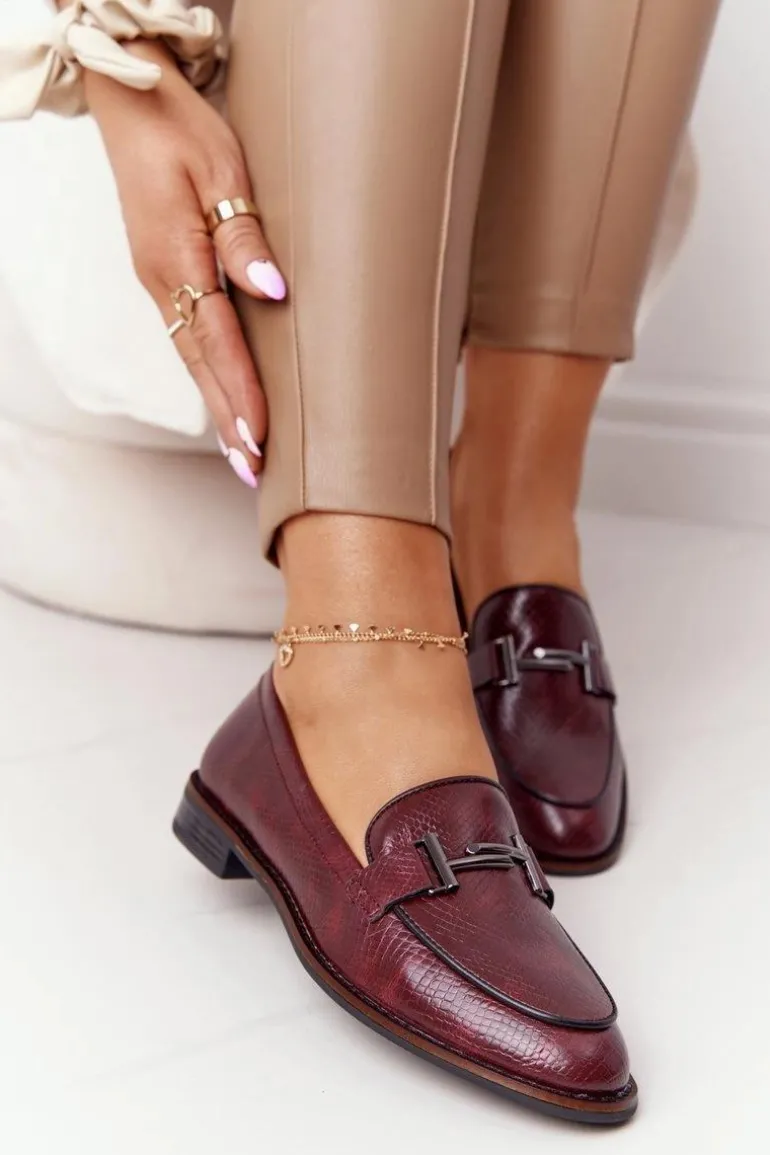 Damskie Mokasyny Sergio Leone PB253 Bordowe