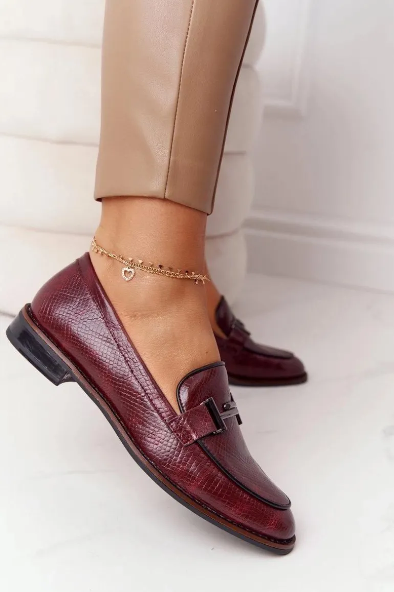 Damskie Mokasyny Sergio Leone PB253 Bordowe