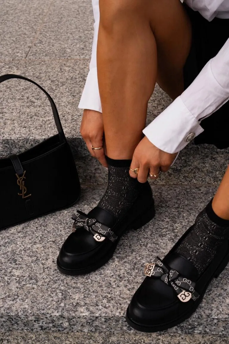 Damskie Mokasyny Z Kokardą S.Barski HY42-331 Czarne