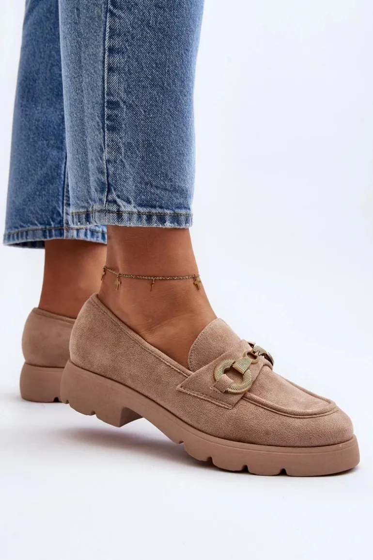 Damskie Mokasyny Z Ozdobą Beżowe Railenes