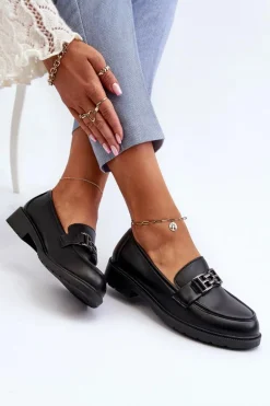 Damskie Mokasyny Z Ozdobą S.Barski HY372 Czarne