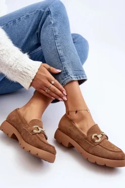 Damskie Mokasyny Z Ozdobą Camel Railenes