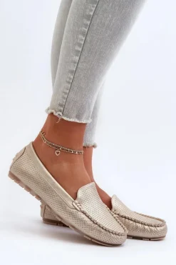 Damskie Mokasyny Złote Ranica