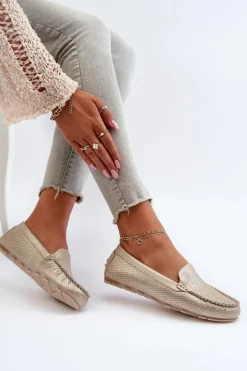 Damskie Mokasyny Złote Ranica