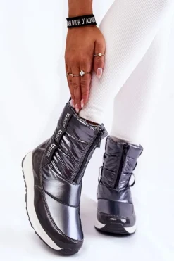 Damskie Śniegowce Big Star KK274391 Ciemnoszare