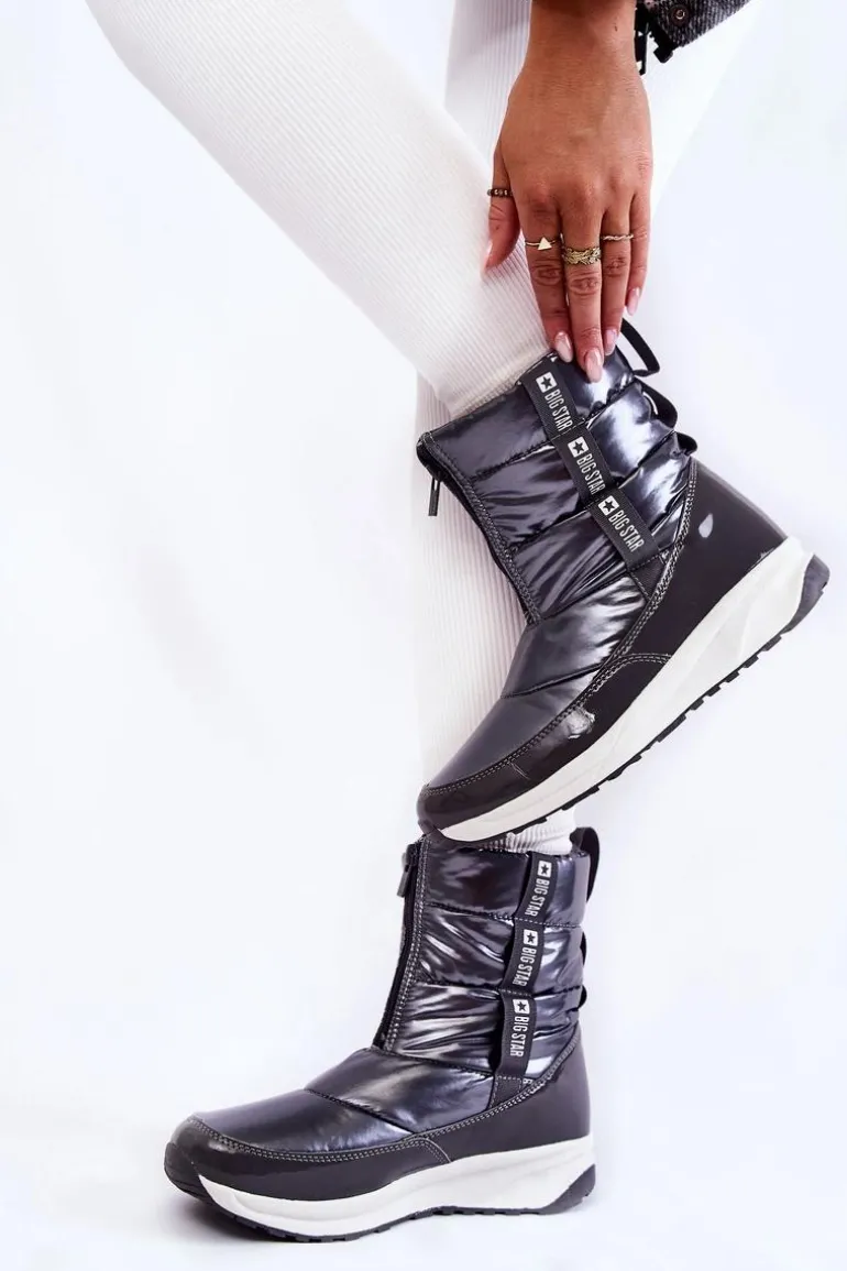 Damskie Śniegowce Big Star KK274391 Ciemnoszare