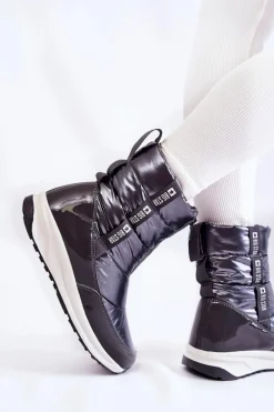 Damskie Śniegowce Big Star KK274391 Ciemnoszare