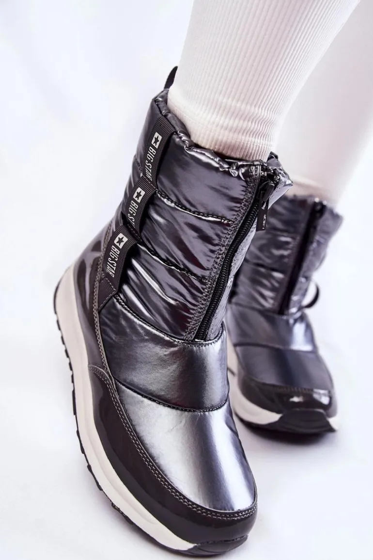 Damskie Śniegowce Big Star KK274391 Ciemnoszare