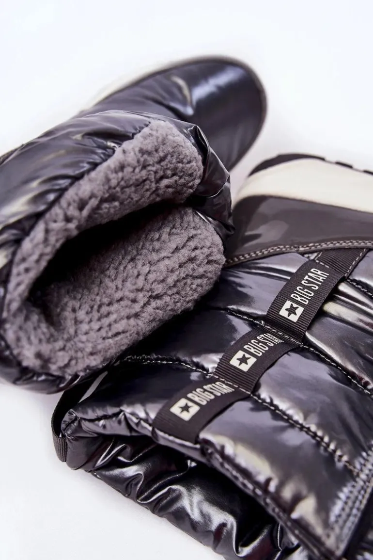 Damskie Śniegowce Big Star KK274391 Ciemnoszare