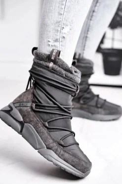 Damskie Śniegowce Big Star Szare GG274629