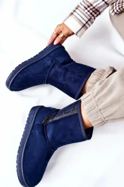 Damskie Śniegowce Big Star EE274416 Granatowe