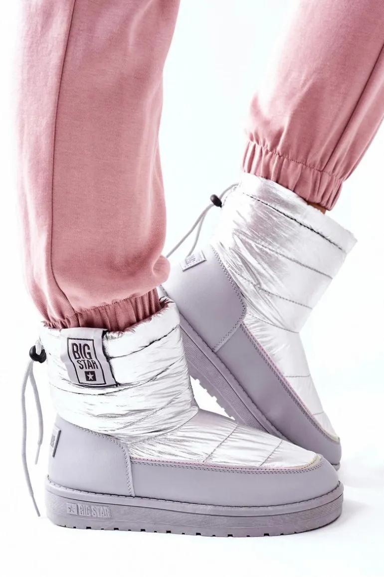 Damskie Śniegowce Big Star II274118 Srebrne