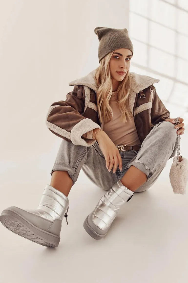 Damskie Śniegowce Big Star II274118 Srebrne