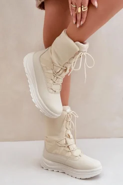 Damskie Śniegowce INUA Z Ociepliną Primaloft 4F 4FRAW24FSBSF012 Beżowe