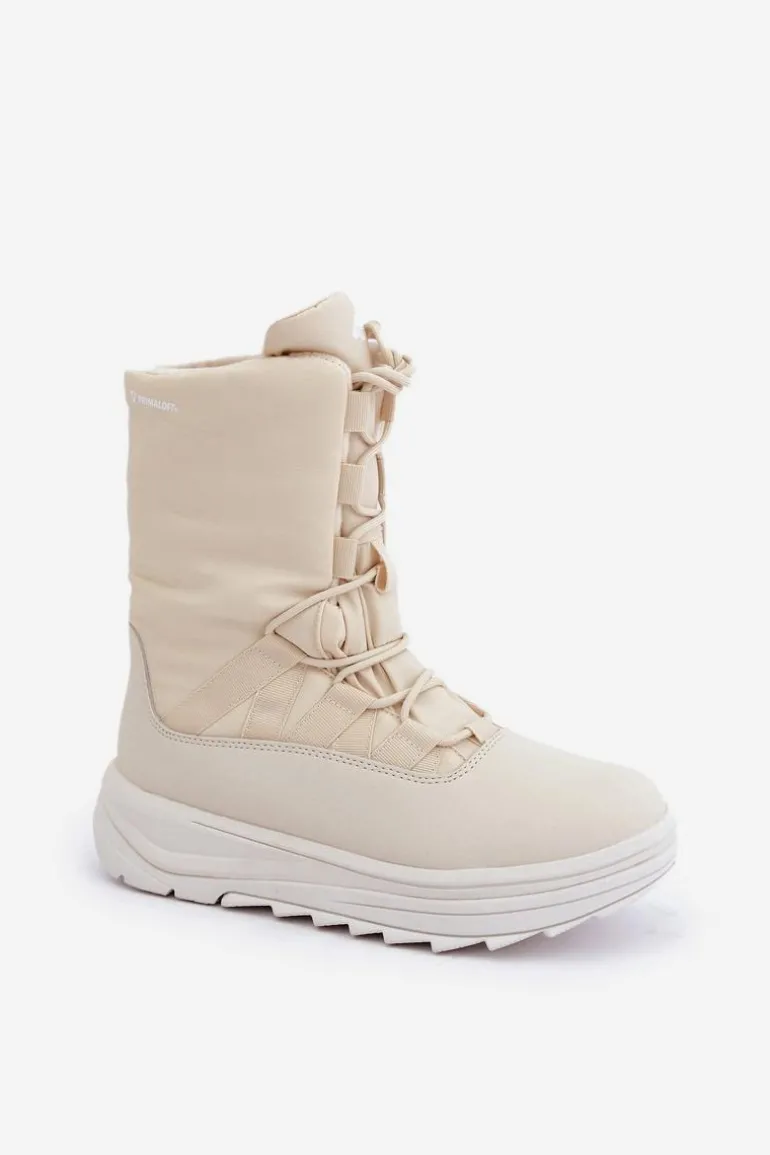 Damskie Śniegowce INUA Z Ociepliną Primaloft 4F 4FRAW24FSBSF012 Beżowe