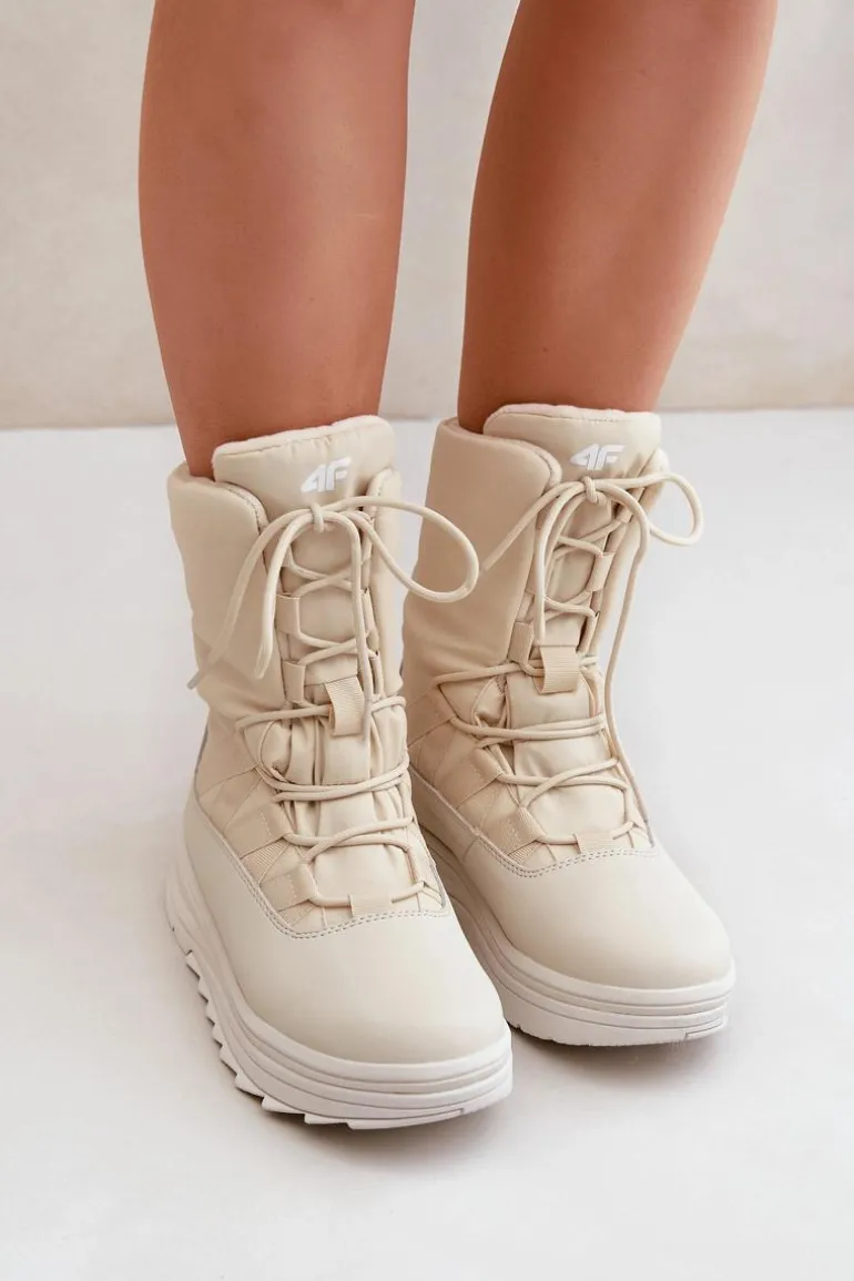 Damskie Śniegowce INUA Z Ociepliną Primaloft 4F 4FRAW24FSBSF012 Beżowe