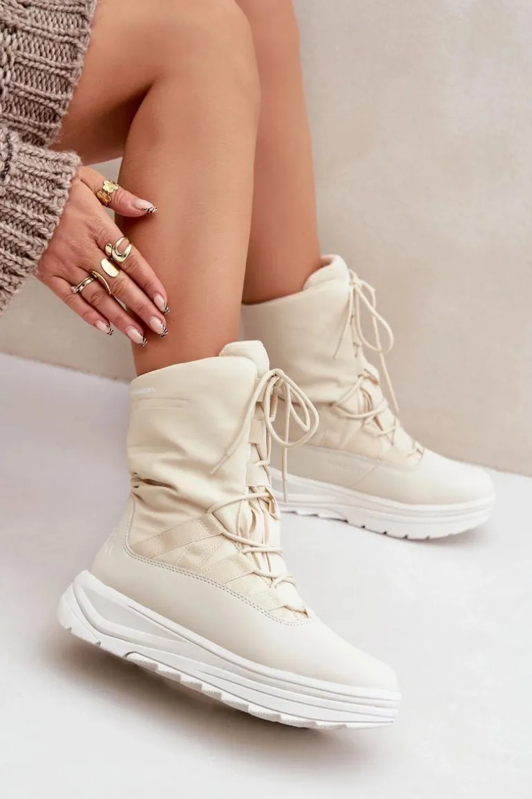 Damskie Śniegowce INUA Z Ociepliną Primaloft 4F 4FRAW24FSBSF012 Beżowe