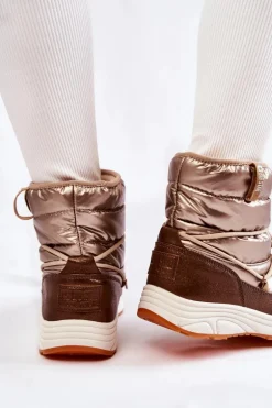 Damskie Śniegowce Memory Foam Big Star KK274276 Złoto-Brązowe