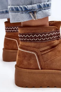 Damskie Śniegowce Na Grubej Podeszwie Z Wiązaniem Camel Milson