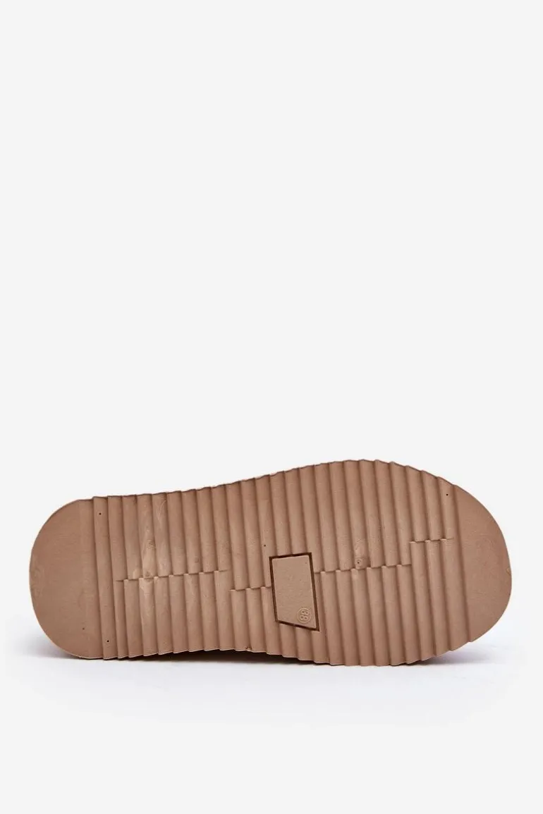 Damskie Śniegowce Na Grubej Podeszwie Beżowe Caliksa