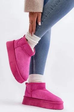 Damskie Śniegowce Na Grubej Podeszwie Różowe Caliksa