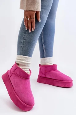 Damskie Śniegowce Na Grubej Podeszwie Różowe Caliksa