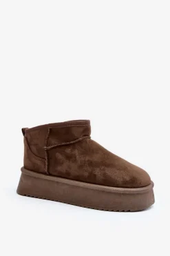 Damskie Śniegowce Na Grubej Podeszwie Ciemnozielone Caliksa