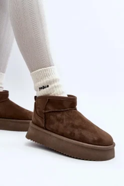 Damskie Śniegowce Na Grubej Podeszwie Ciemnozielone Caliksa