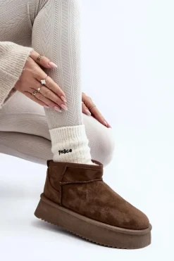 Damskie Śniegowce Na Grubej Podeszwie Ciemnozielone Caliksa