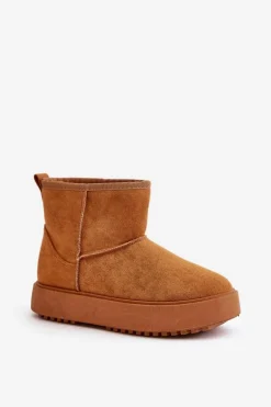 Damskie Śniegowce Na Platformie Z Eko Zamszu Camel Atteria