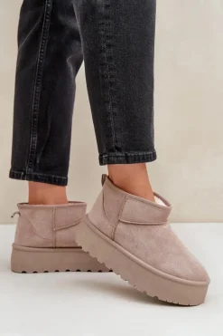 Damskie Śniegowce Na Platformie Beżowe Ninala