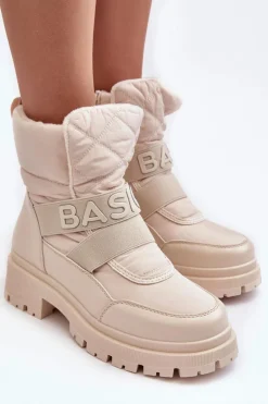 Damskie Śniegowce Na Suwak Ocieplane Jasnobeżowe Zeva