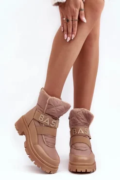 Damskie Śniegowce Na Suwak Ocieplane Beżowe Zeva