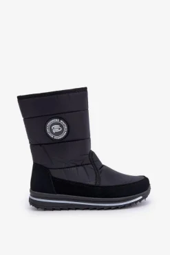 Damskie Śniegowce Na Zamek Progress PROGJ-21-09 Czarne