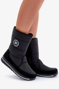 Damskie Śniegowce Na Zamek Progress PROGJ-21-09 Czarne