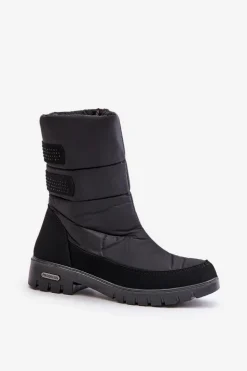 Damskie Śniegowce Na Zamek Progress PROGJ-21-16 Czarne