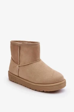 Damskie Śniegowce Ocieplane Futerkiem Beżowe Big Star MM274160