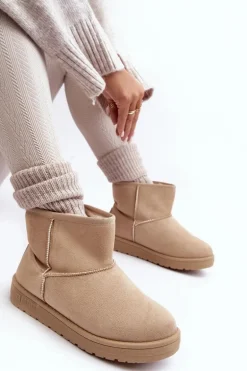 Damskie Śniegowce Ocieplane Futerkiem Beżowe Big Star MM274160