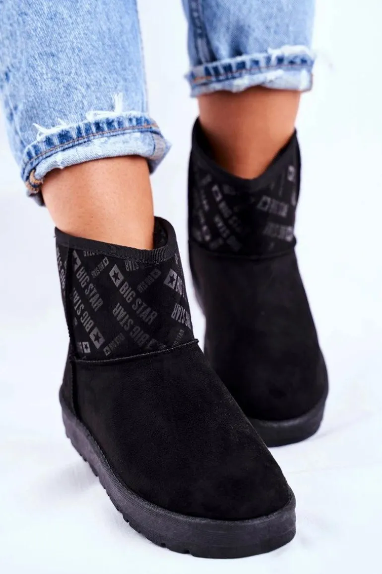 Damskie Śniegowce Ocieplane Czarne Big Star GG274556