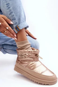 Damskie Śniegowce Ocieplane Lee Cooper LCJ-23-44-1965L Beżowe