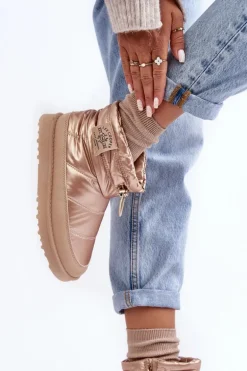 Damskie Śniegowce Ocieplane Lee Cooper LCJ-23-44-1965L Beżowe