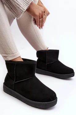 Damskie Śniegowce Ocieplane Futerkiem Czarne Big Star MM274158