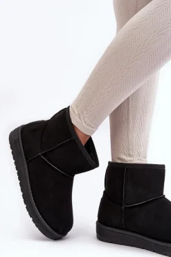 Damskie Śniegowce Ocieplane Futerkiem Czarne Big Star MM274158