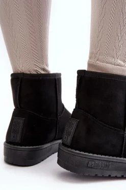 Damskie Śniegowce Ocieplane Futerkiem Czarne Big Star MM274158