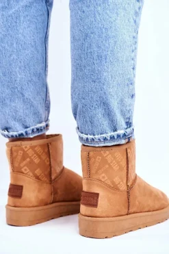 Damskie Śniegowce Ocieplane Brązowe Big Star GG274559