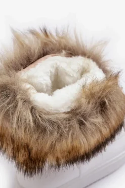 Damskie Śniegowce Sznurowane Białe Santero