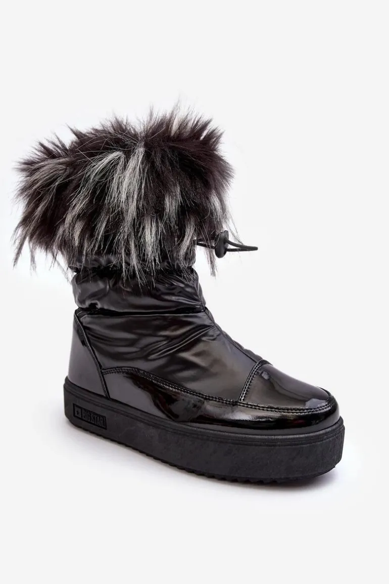 Damskie Śniegowce Z Futerkiem Czarne Big Star MM274379