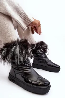 Damskie Śniegowce Z Futerkiem Czarne Big Star MM274379