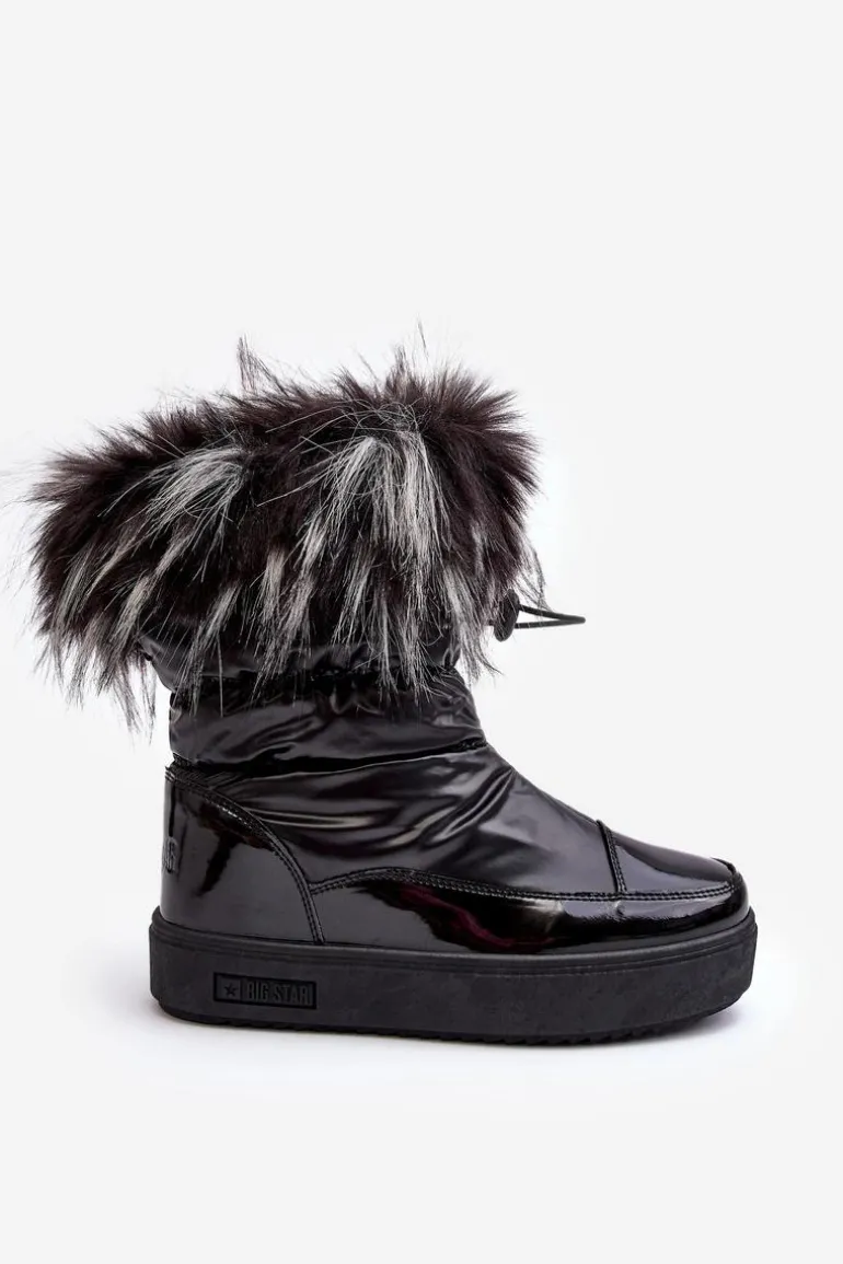 Damskie Śniegowce Z Futerkiem Czarne Big Star MM274379